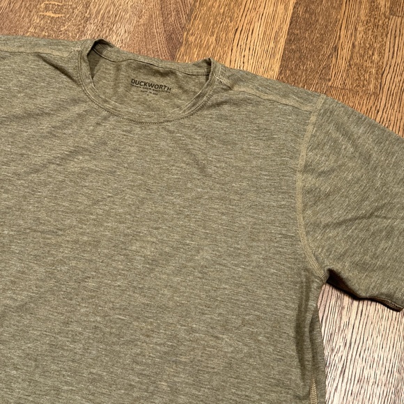 Duckworth Vapor Wool Lyocell Blend Made in USA Coyote Khaki T Shirt Mens Large - Picture 3 of 9